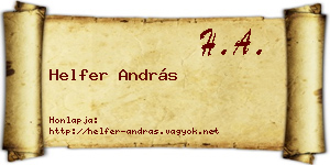 Helfer András névjegykártya
